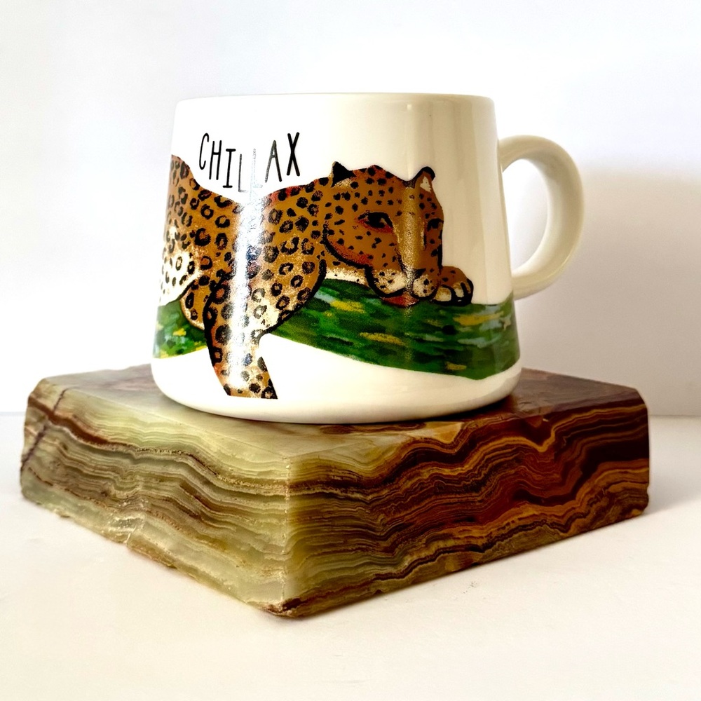 Opalhouse Porcelain Mug CHILLAX Leopard Jungle Print 16 oz Target